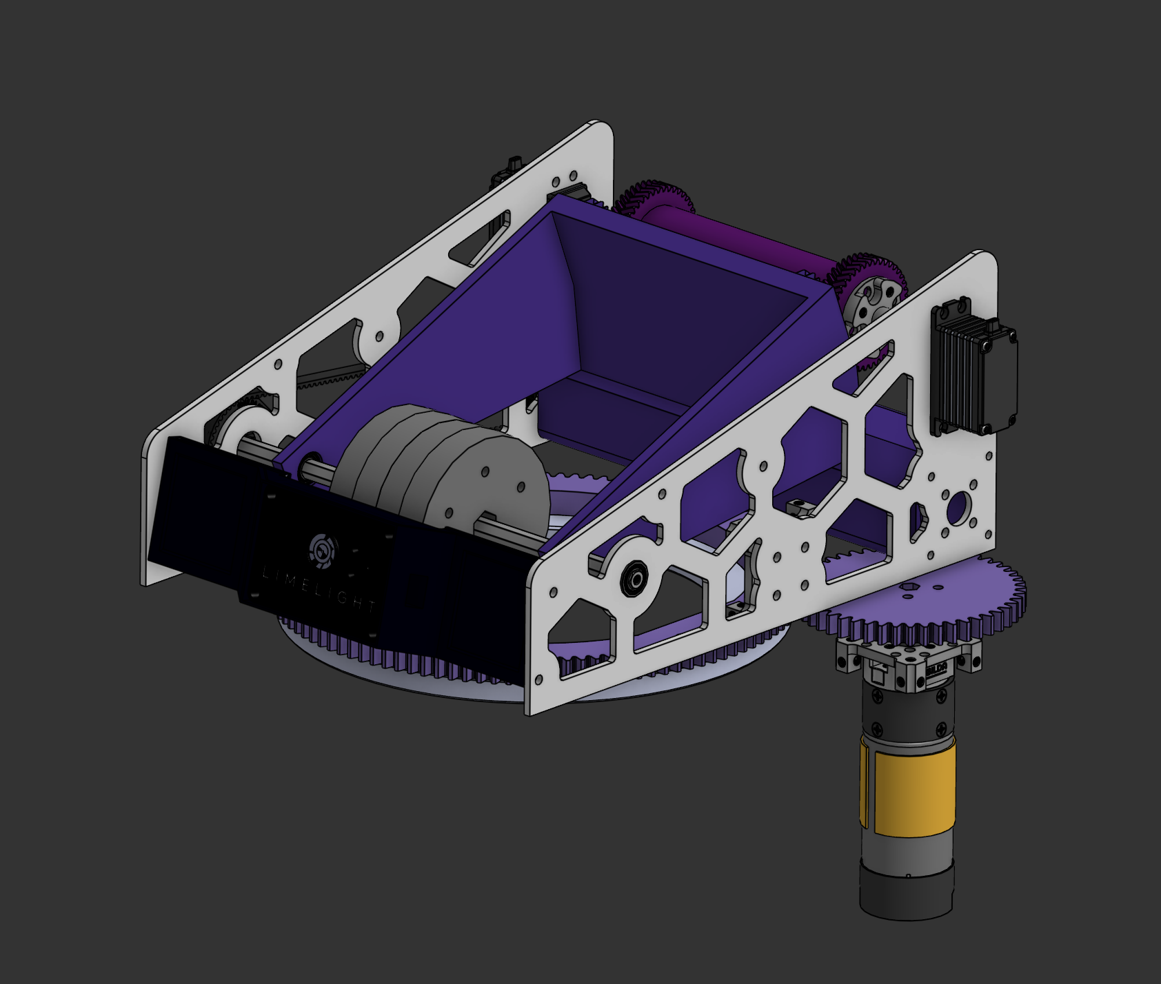 CAD model of Excalibur's rotating scoring turret