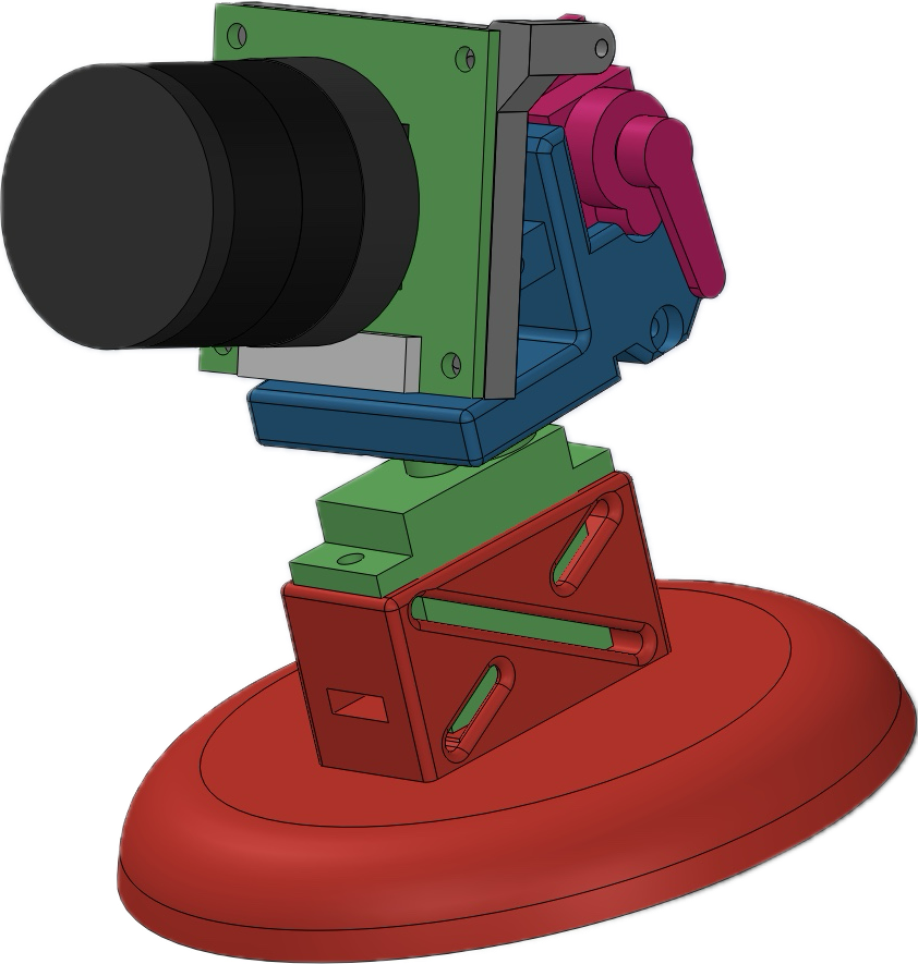 CAD model of the two-axis camera gimbal