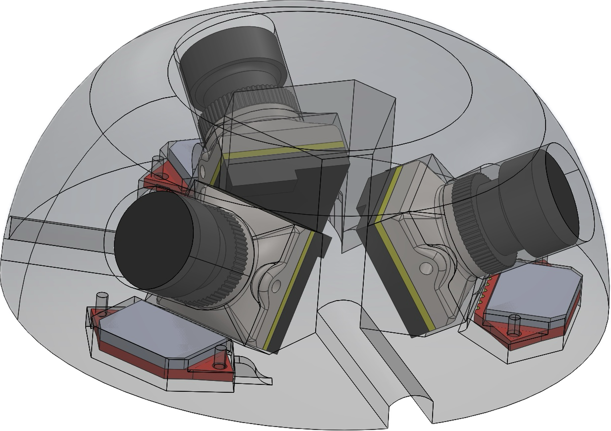 CAD model of the static panoramic camera enclosure